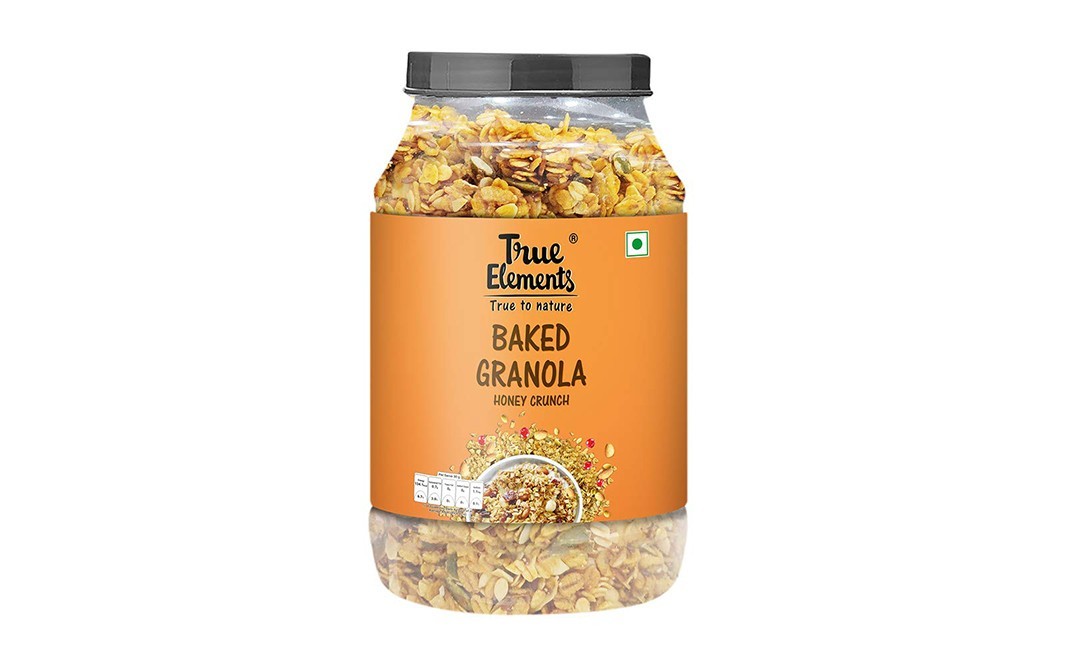 True Elements Baked Granola Honey Crunch   Plastic Jar  750 grams